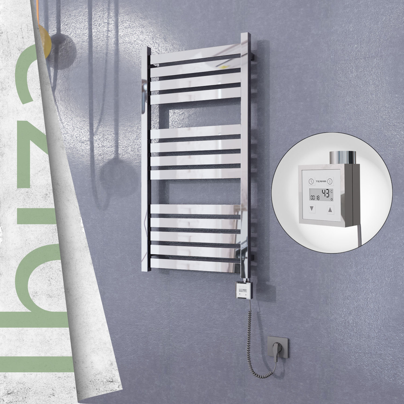 Ibiza Sèche Serviettes Electrique 500x960 Finition de polissage Ktx3 300 Watt Câble en spirale
