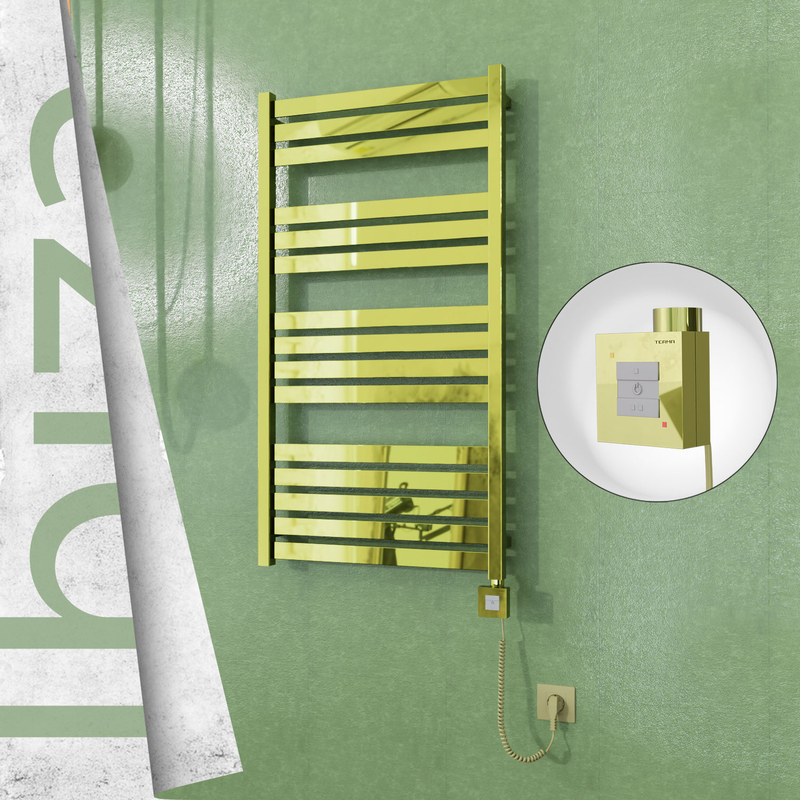 Ibiza Electric Towel Warmer 600x1165 Gold Ktx1 300 W (Spiral Cable)