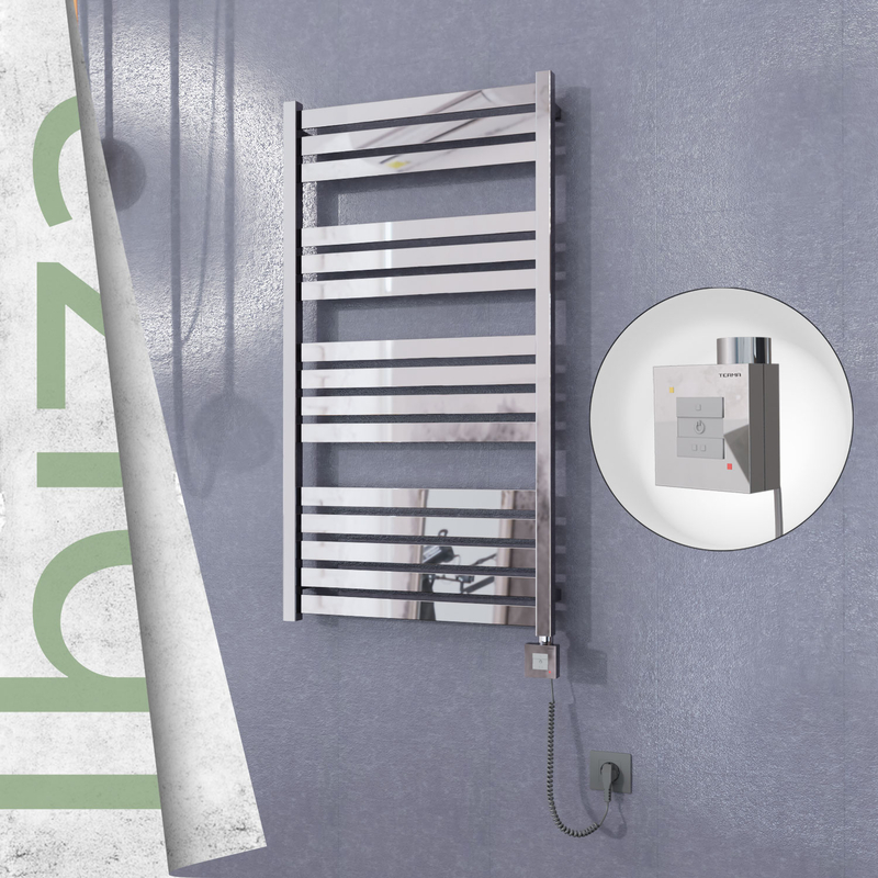 Ibiza Sèche Serviettes Electrique 600x1165 Finition de polissage Ktx1 600 Watt Câble en spirale