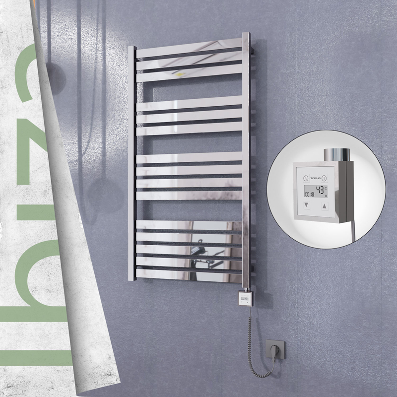 Ibiza Electric Towel Warmer 600x1165 Mirror Finish Ktx3 300 W (Spiral Cable)