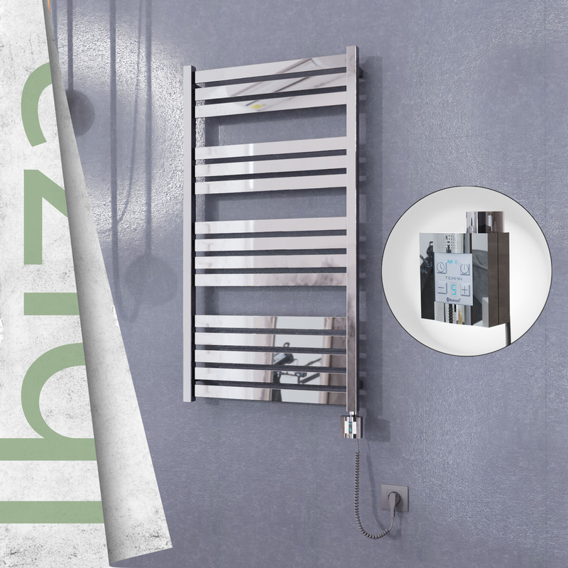 Ibiza Electric Towel Warmer 600x1165 Mirror Finish Ktx4 300 W (Spiral Cable)