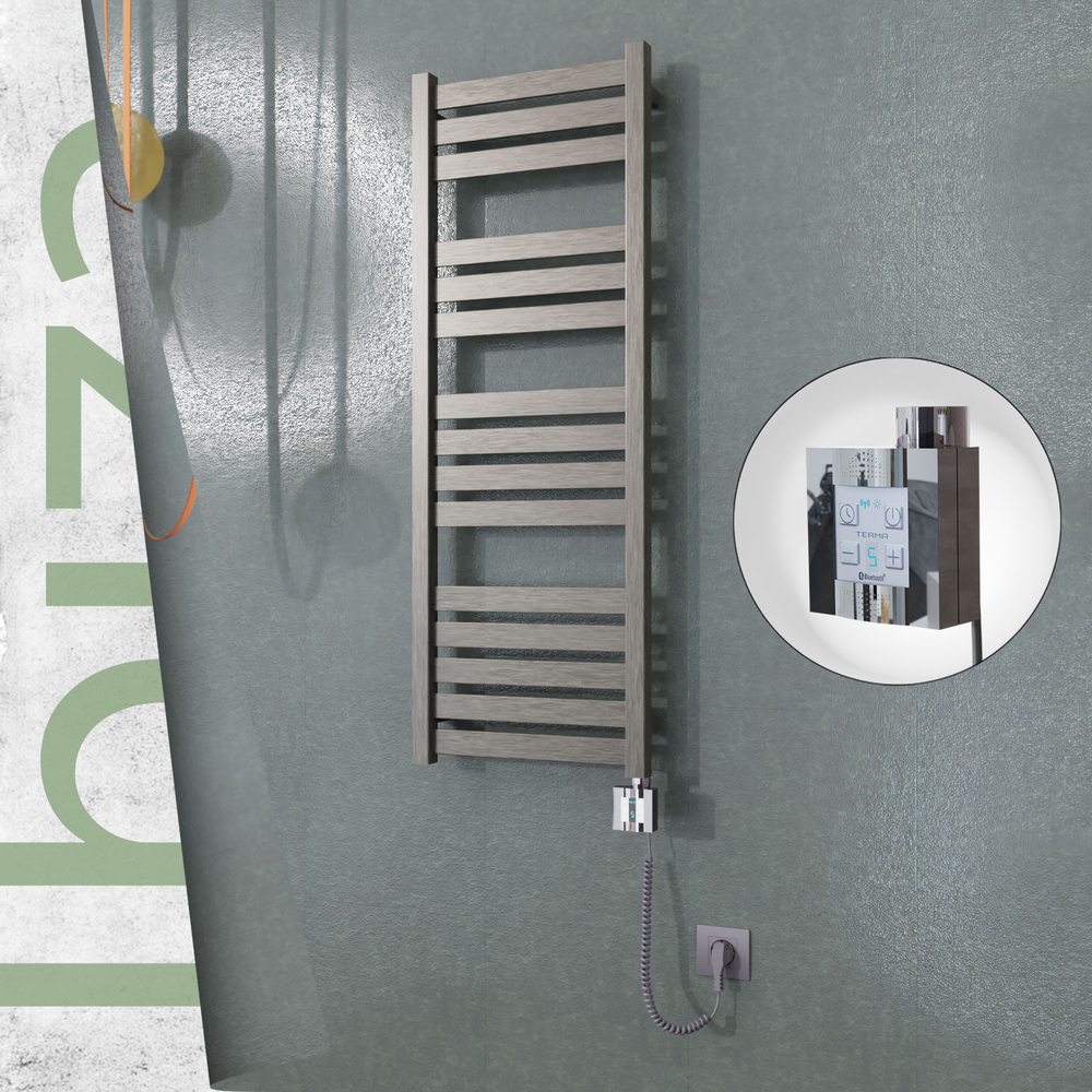 Ibiza Elektrikli Paslanmaz Çelik Havlupan 400x1165 Satin Polisaj (KTX4 Termostat) 300W Spiral Kablolu - 1
