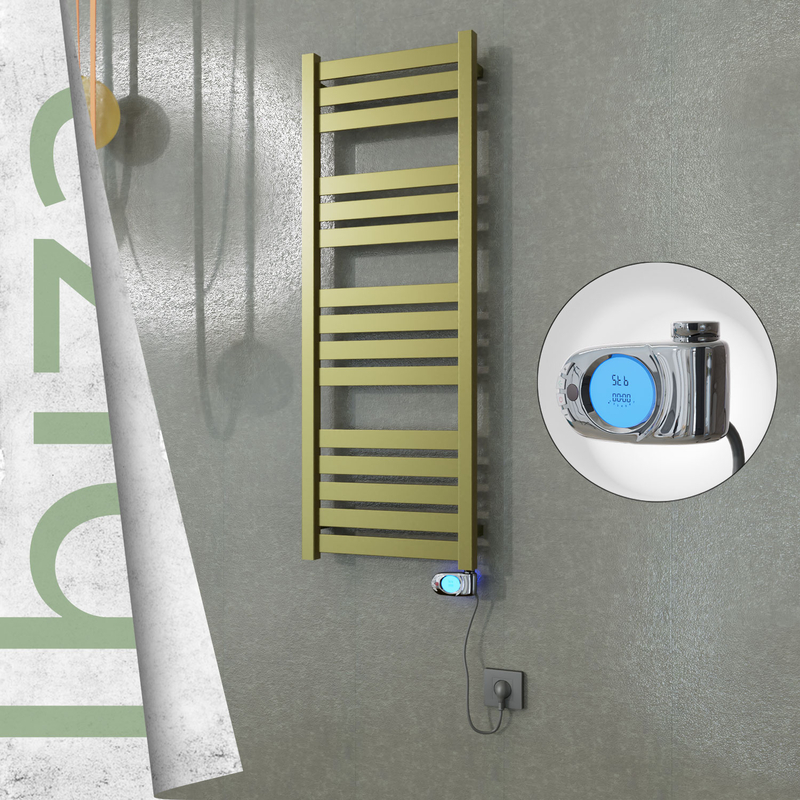 Ibiza Elektrikli Paslanmaz Çelik Havlupan 400x1165 Satine Altın (Musa Termostat) 300W