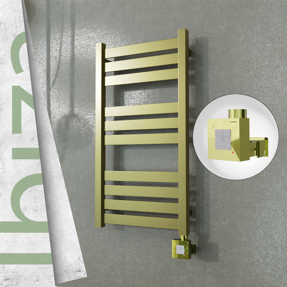 Ibiza Elektrikli Paslanmaz Çelik Havlupan 400x780 Satine Altın (KTX1 Termostat) 200W - 1