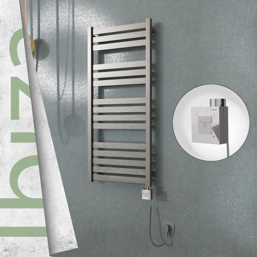 Ibiza Elektrikli Paslanmaz Çelik Havlupan 500x1165 Satine Altın (KTX1 Termostat) 300W Spiral Kablolu - 1