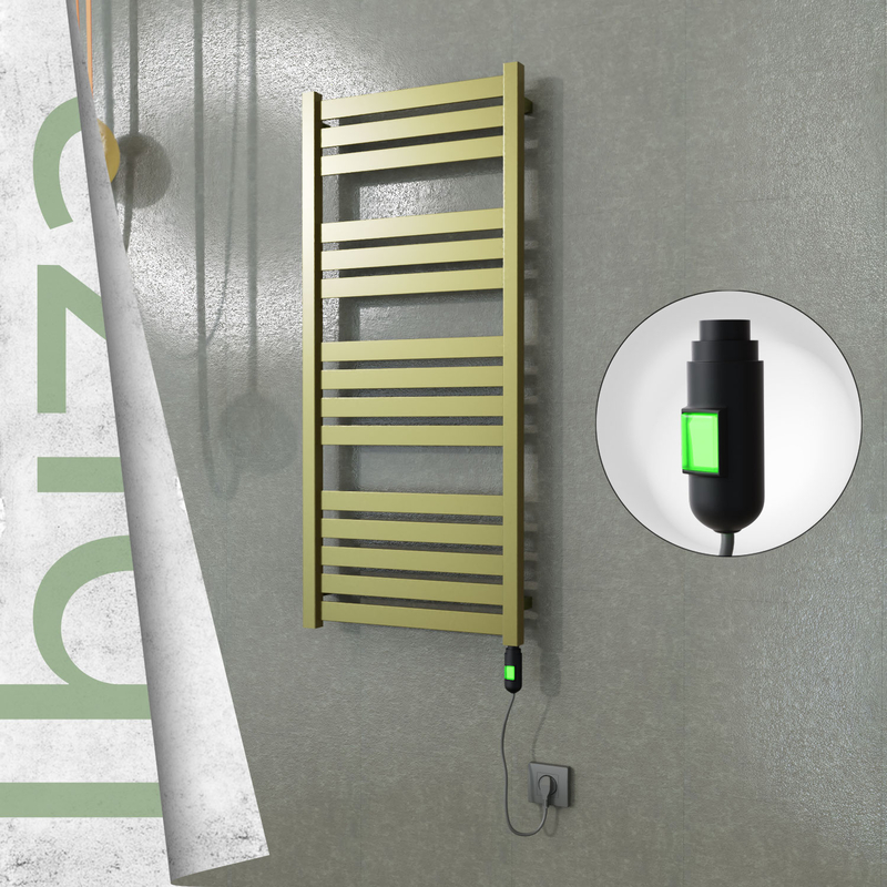 Ibiza Elektrikli Paslanmaz Çelik Havlupan 500x1165 Satine Altın (On/Off Düğmeli) 300W