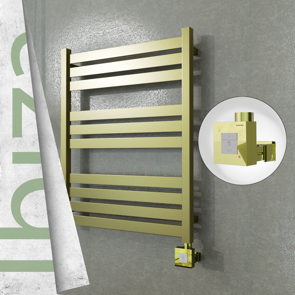 Ibiza Elektrikli Paslanmaz Çelik Havlupan 600x780 Satine Altın (KTX1 Termostat) 300W - 1