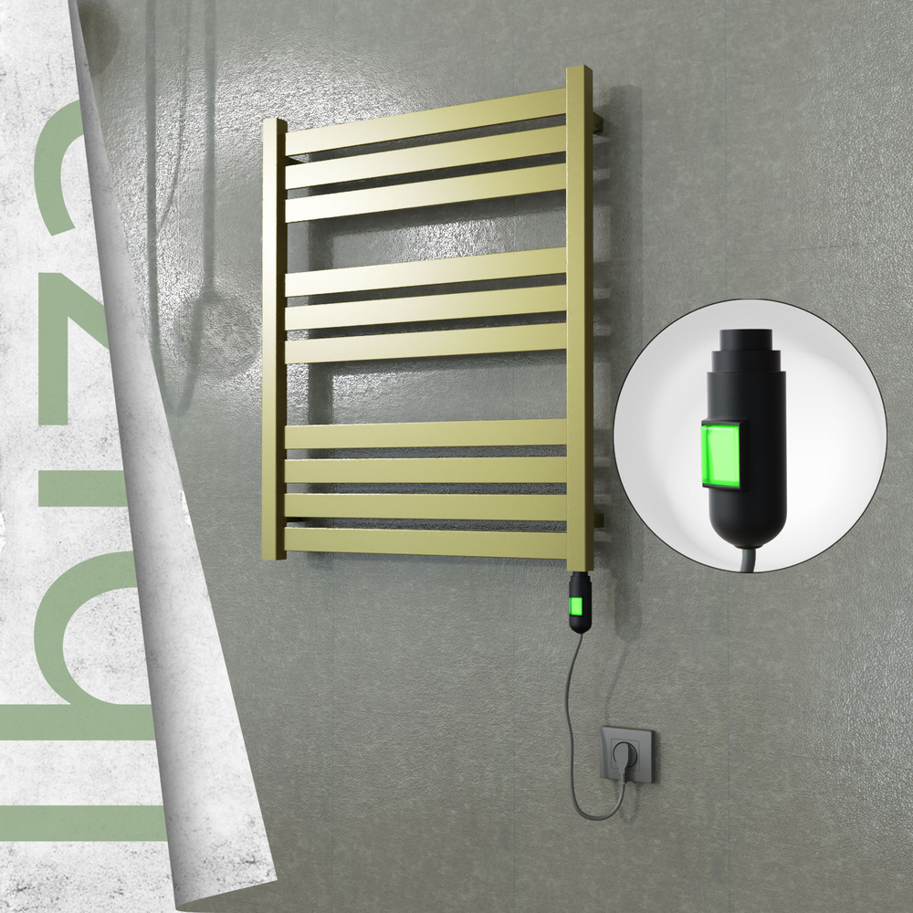 Ibiza Elektrikli Paslanmaz Çelik Havlupan 600x780 Satine Altın (On/Off Düğmeli) 300W - 1