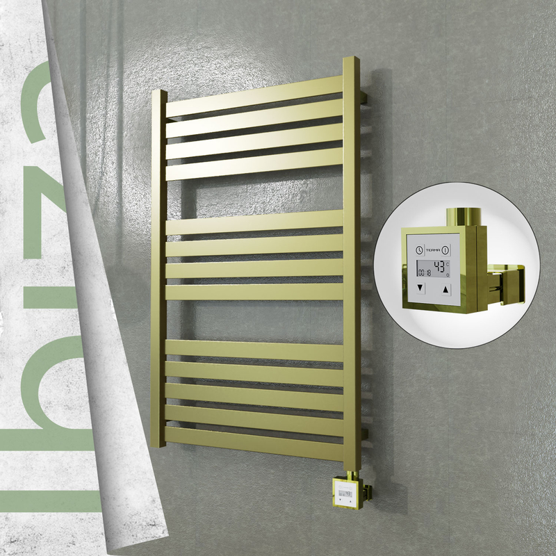 Ibiza Elektrikli Paslanmaz Çelik Havlupan 600x960 Satine Altın (KTX3 Termostat) 300W 