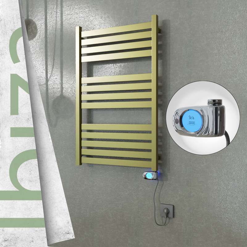 Ibiza Elektrikli Paslanmaz Çelik Havlupan 600x960 Satine Altın (Musa Termostat) 300W 