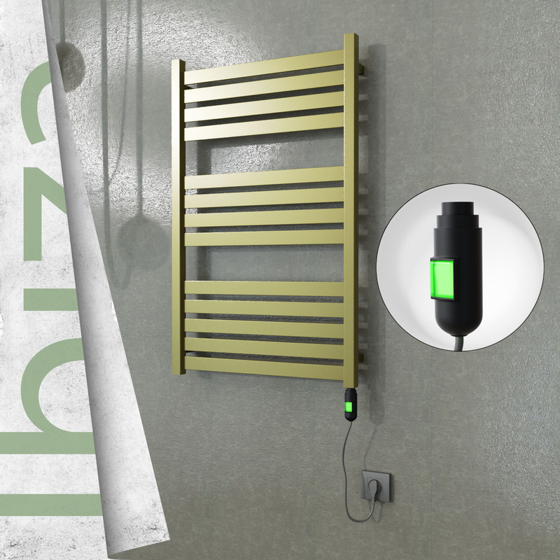 Ibiza Elektrikli Paslanmaz Çelik Havlupan 600x960 Satine Altın (On/Off Düğmeli) 300W