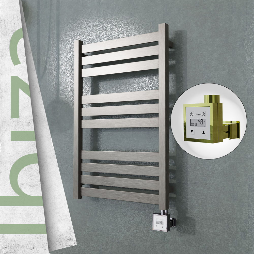Ibiza Sèche-serviettes en Inox 500x780 Poli Satiné (KTX3 Thermostat) 300W - 1