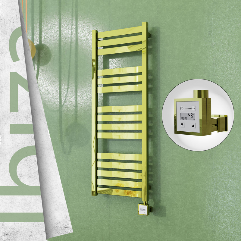 Ibiza Sèche-serviettes Électrique en Inox 400x1165 Doré (KTX3 Thermostat) 300W 