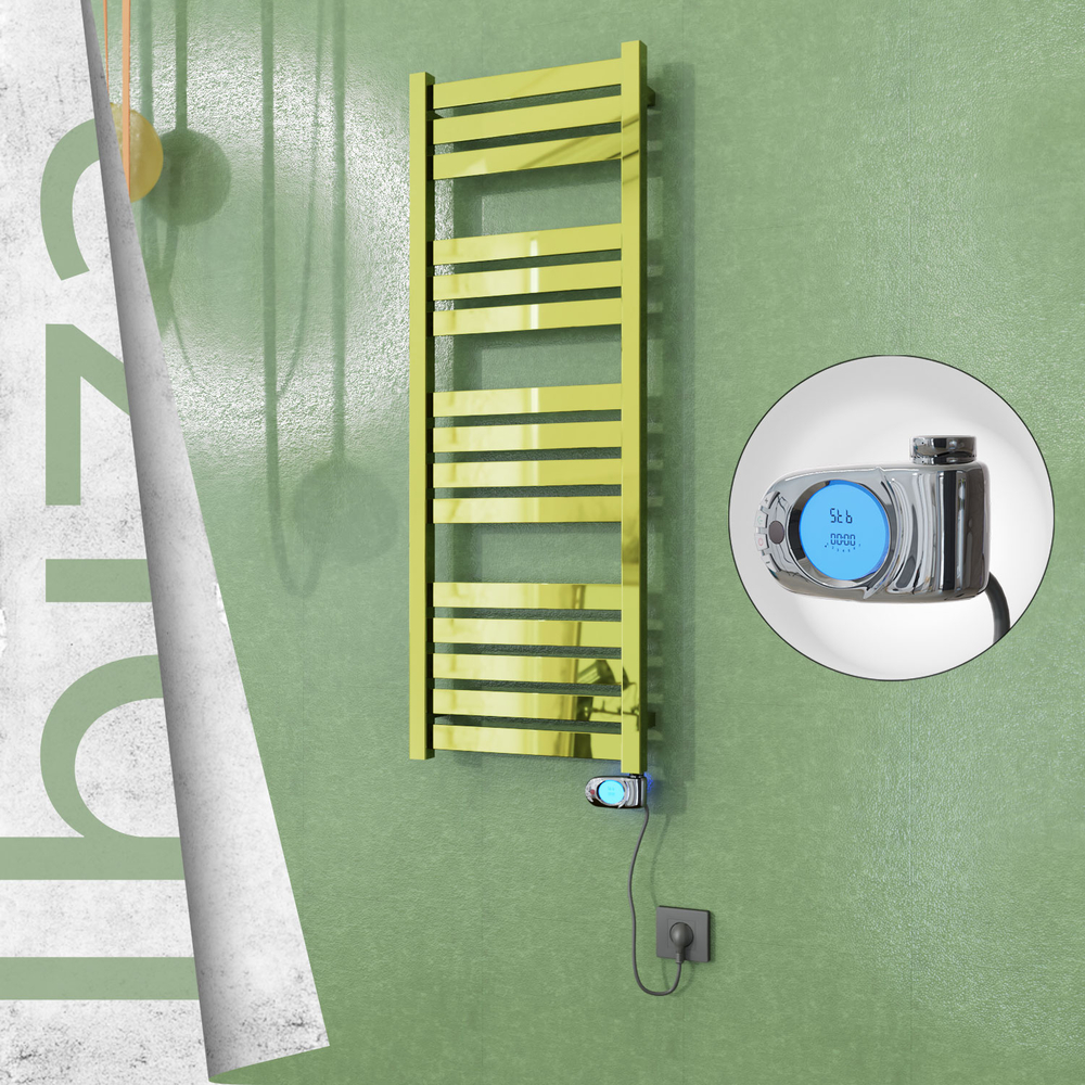 Ibiza Sèche-serviettes Électrique en Inox 400x1165 Doré (Musa Thermostat) 300W - 1