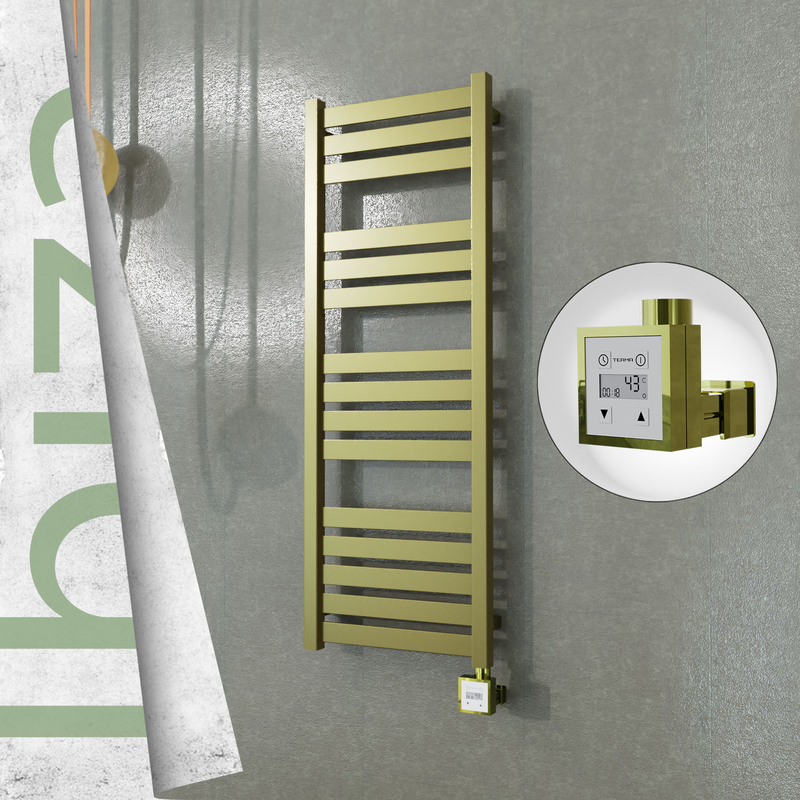 Ibiza Sèche-serviettes Électrique en Inox 400x1165 Doré Satiné (KTX3 Thermostat) 300W 