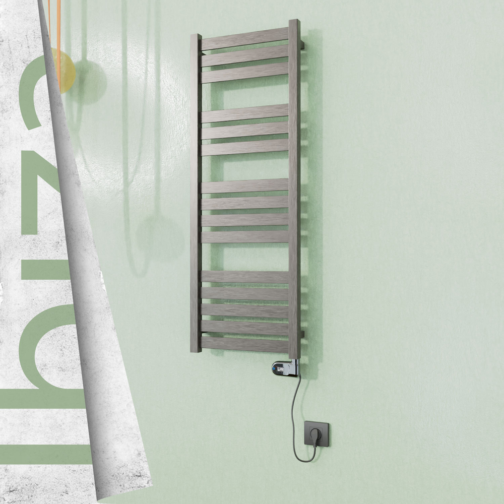 Ibiza Sèche-serviettes Électrique en Inox 400x1165 Poli Satiné (Thesis Thermostat) 300W - 1