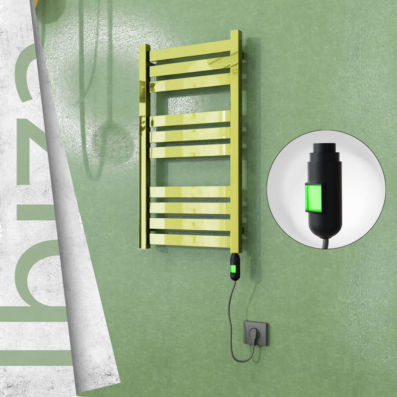 Ibiza Sèche-serviettes Électrique en Inox 400x780 Doré (Interrupteur Marche/Arrêt) 200W 