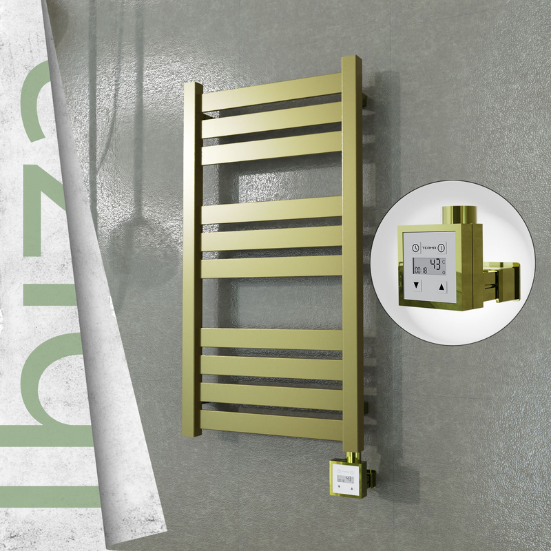 Ibiza Sèche-serviettes Électrique en Inox 400x780 Doré Satiné (KTX3 Thermostat) 200W 