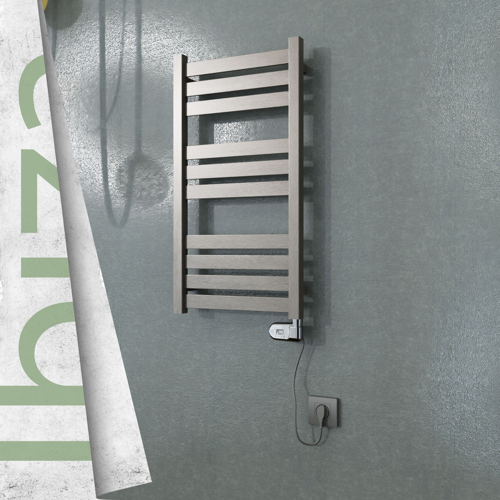 Ibiza Sèche-serviettes Électrique en Inox 400x780 Doré Satiné (Thesis Thermostat) 200W - 1