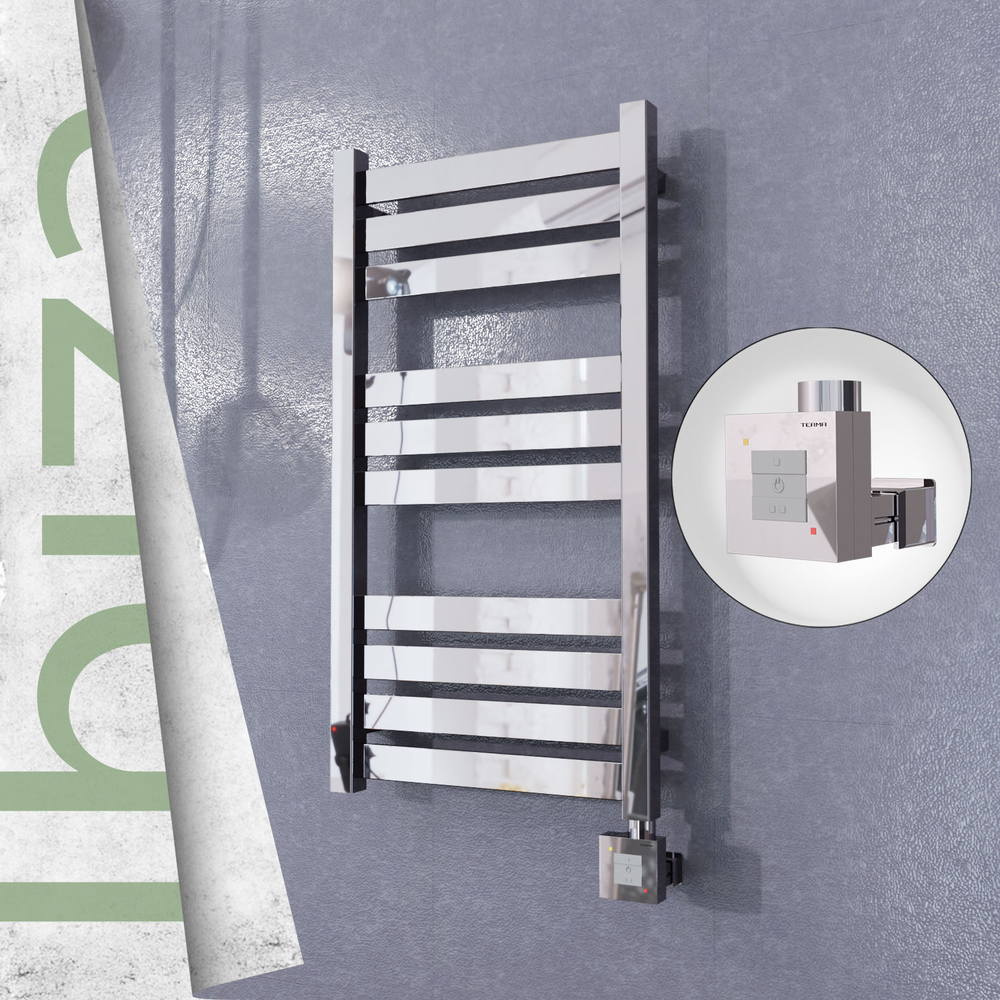 Ibiza Sèche-serviettes Électrique en Inox 400x780 Poli Miroir (KTX1 Thermostat) 200W - 1