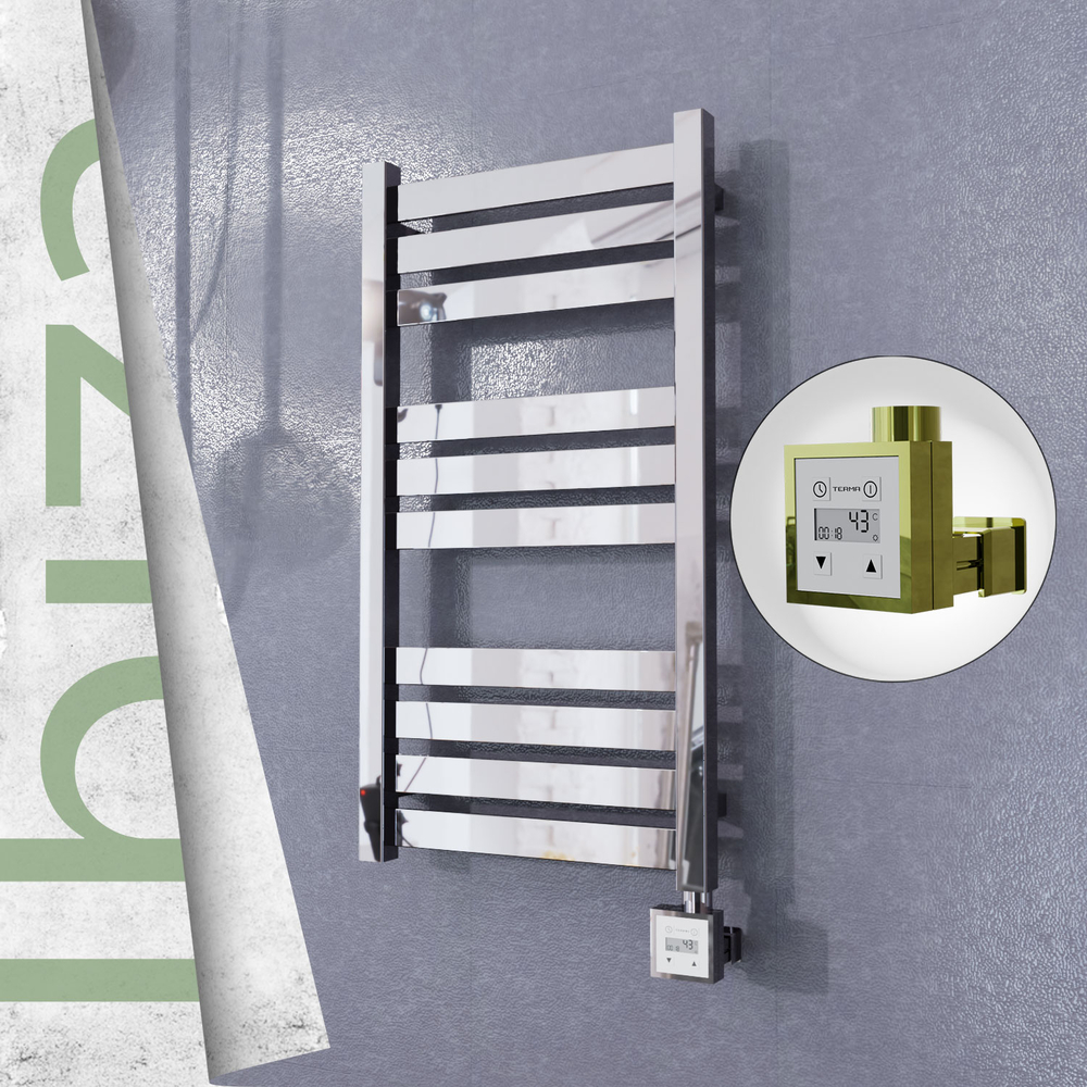 Ibiza Sèche-serviettes Électrique en Inox 400x780 Poli Miroir (KTX3 Thermostat) 200W - 1