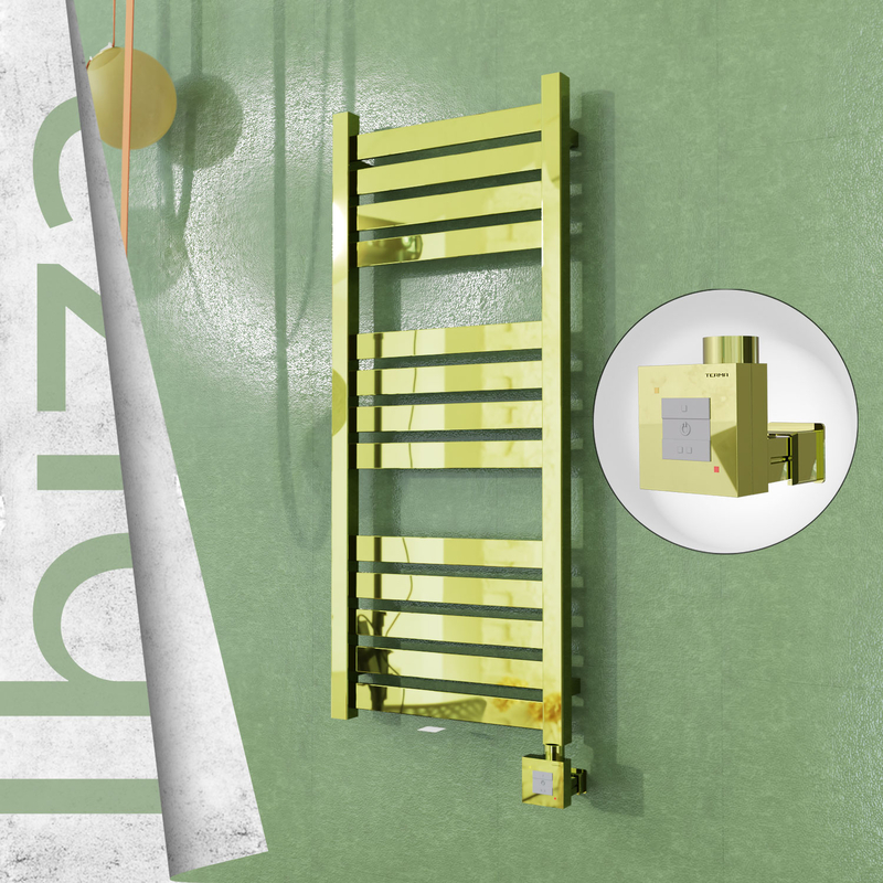 Ibiza Sèche-serviettes Électrique en Inox 400x960 Doré (KTX1 Thermostat) 300W 