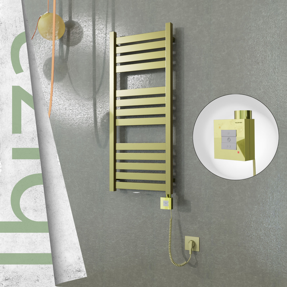 Ibiza Sèche-serviettes Électrique en Inox 400x960 Poli Satiné (KTX1 Thermostat) 300W Câble Spiralé - 1