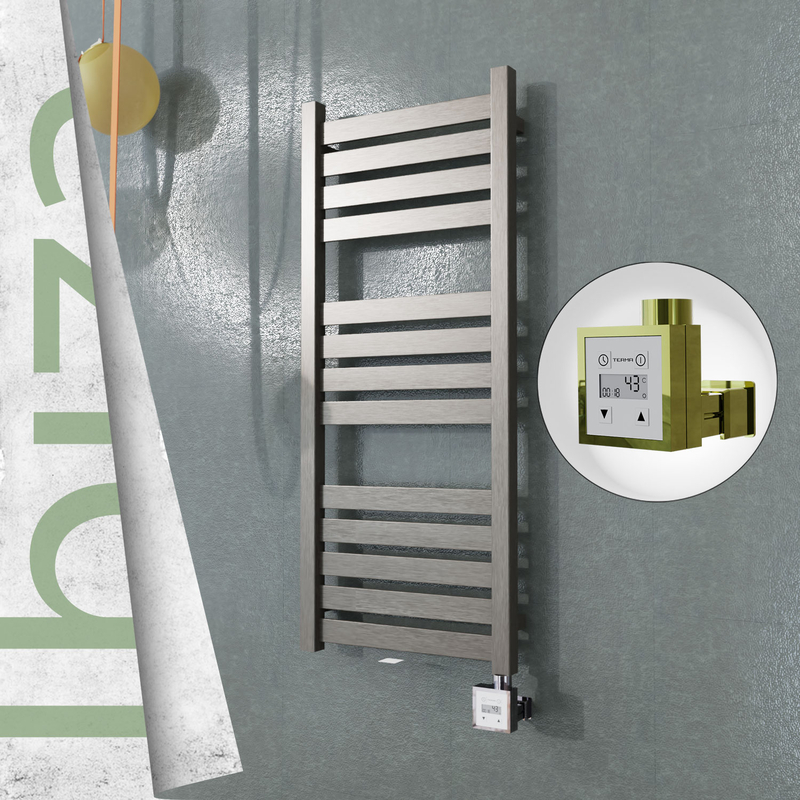 Ibiza Sèche-serviettes Électrique en Inox 400x960 Poli Satiné (KTX3 Thermostat) 300W 