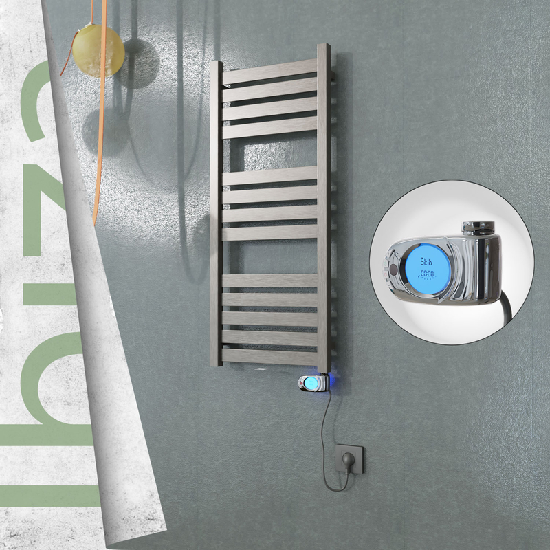 Ibiza Sèche-serviettes Électrique en Inox 400x960 Poli Satiné (Musa Thermostat) 300W 