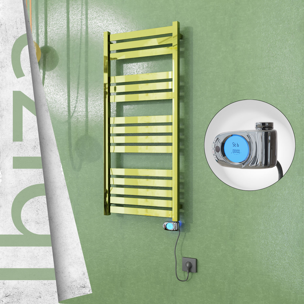 Ibiza Sèche-serviettes Électrique en Inox 500x1165 Doré (Musa Thermostat) 300W - 1