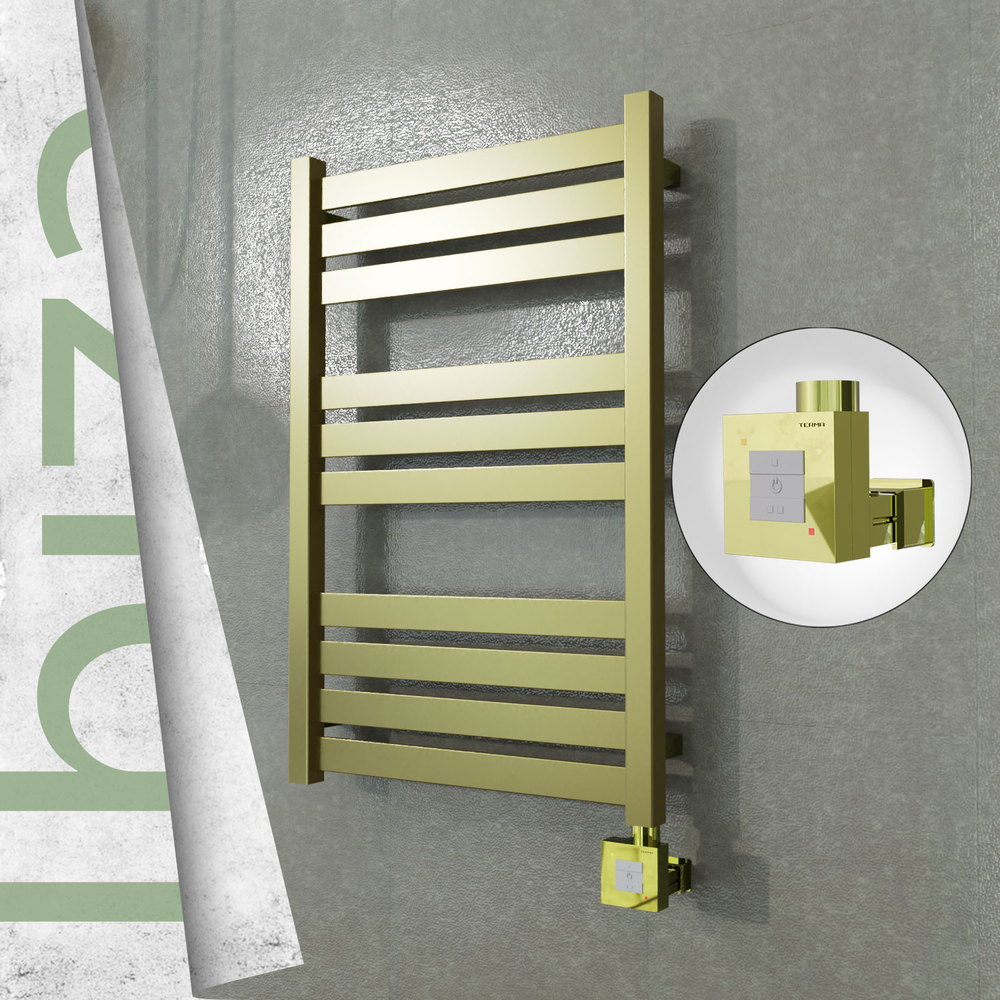 Ibiza Sèche-serviettes Électrique en Inox 500x780 Doré Satiné (KTX1 Thermostat) 300W - 1