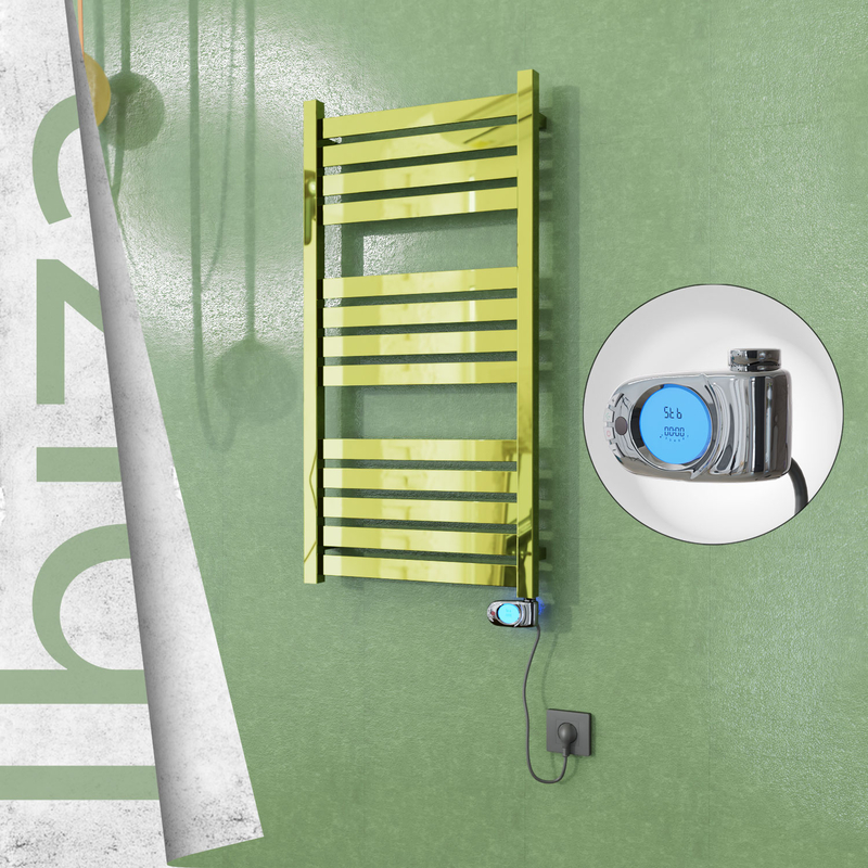 Ibiza Sèche-serviettes Électrique en Inox 500x960 Doré (Musa Thermostat) 300W 
