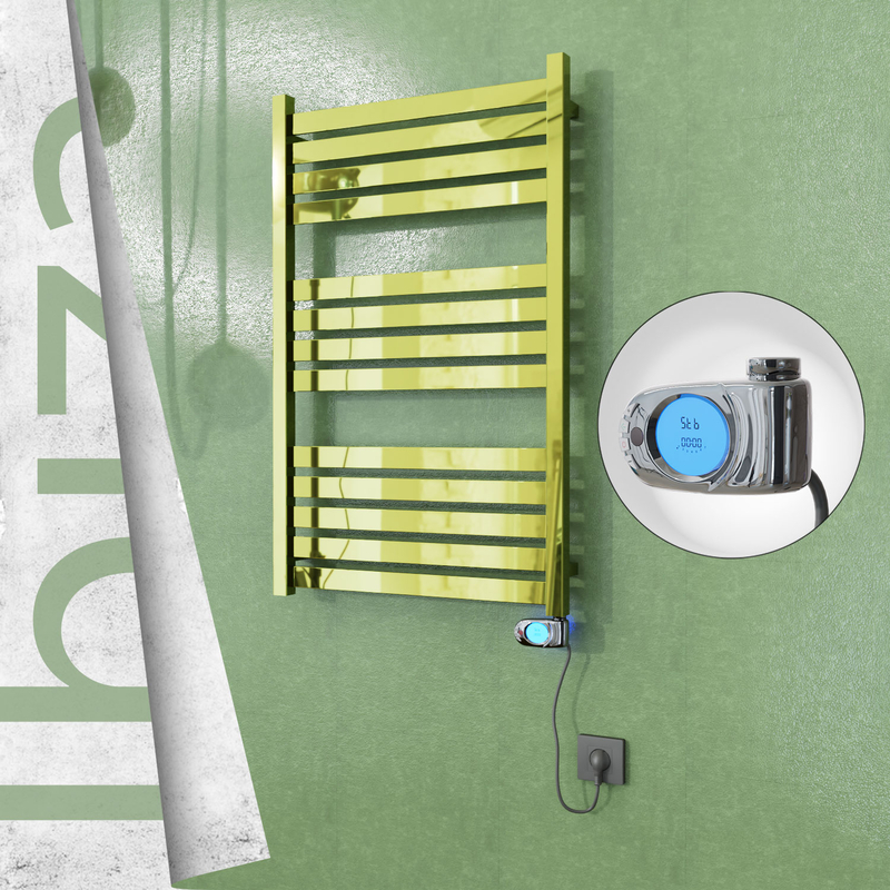 Ibiza Sèche-serviettes Électrique en Inox 600x960 Doré (Musa Thermostat) 300W 