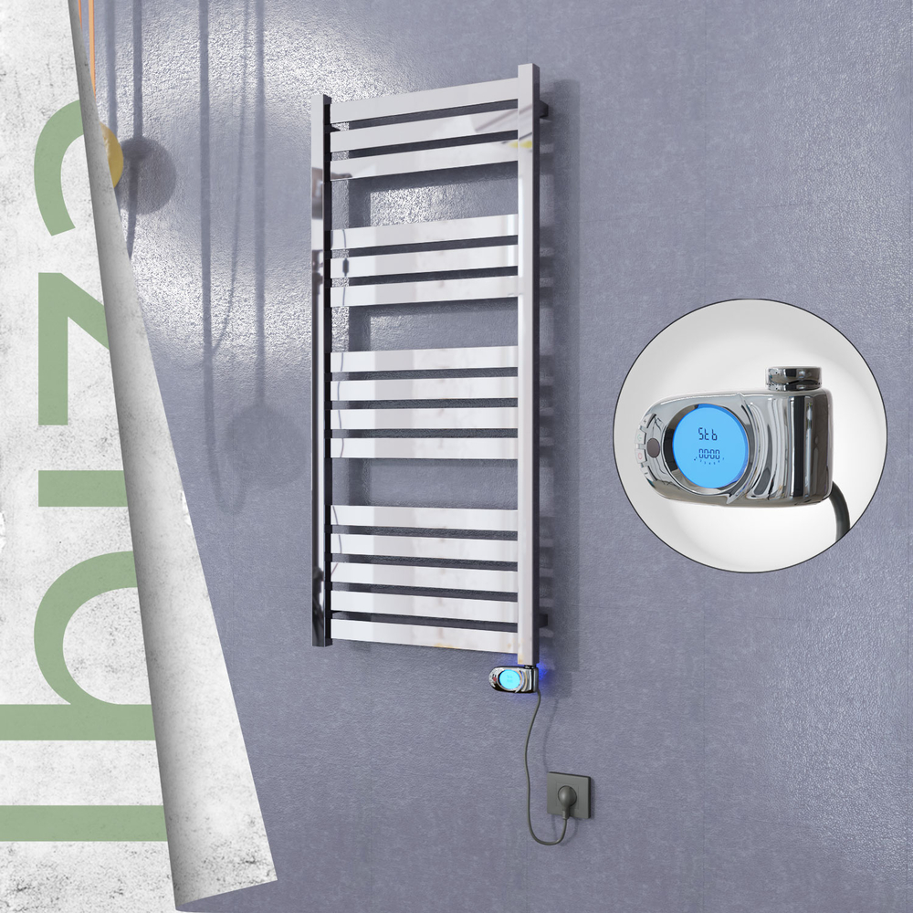 Ibiza Stainless Steel Electric Towel Warmer 500x1165 Polished Finish (Musa Thermostat) 300 W - 2