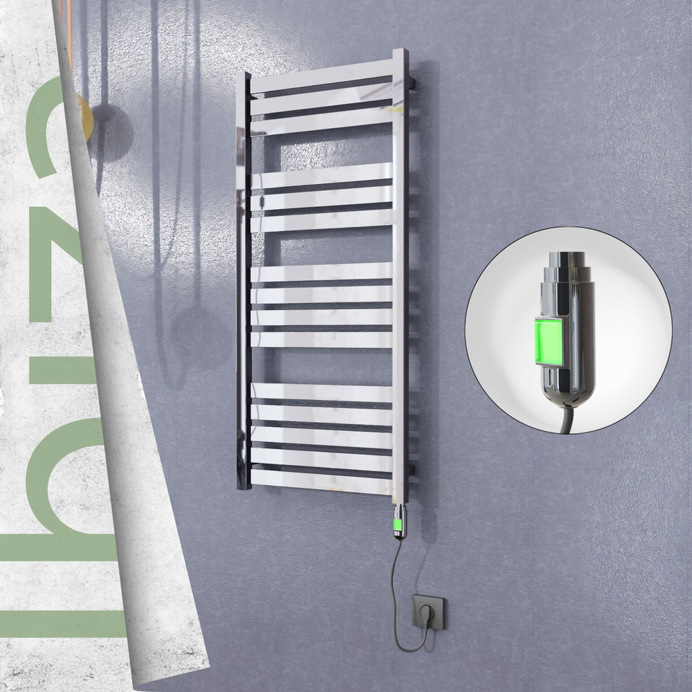 Ibiza Stainless Steel Electric Towel Warmer 500x1165 Polished Finish (On/Off) 300 W - 2