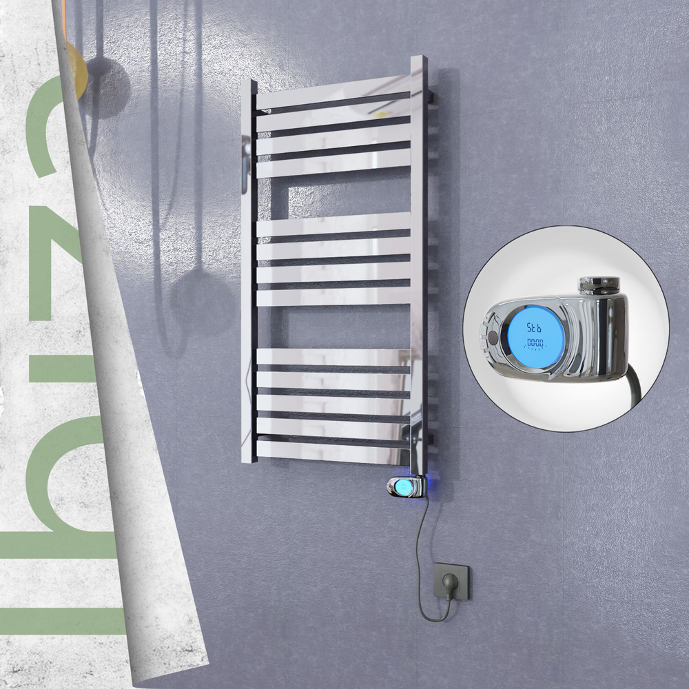 Ibiza Stainless Steel Electric Towel Warmer 500x960 Polished Finish (Musa Thermostat) 300 W - 2
