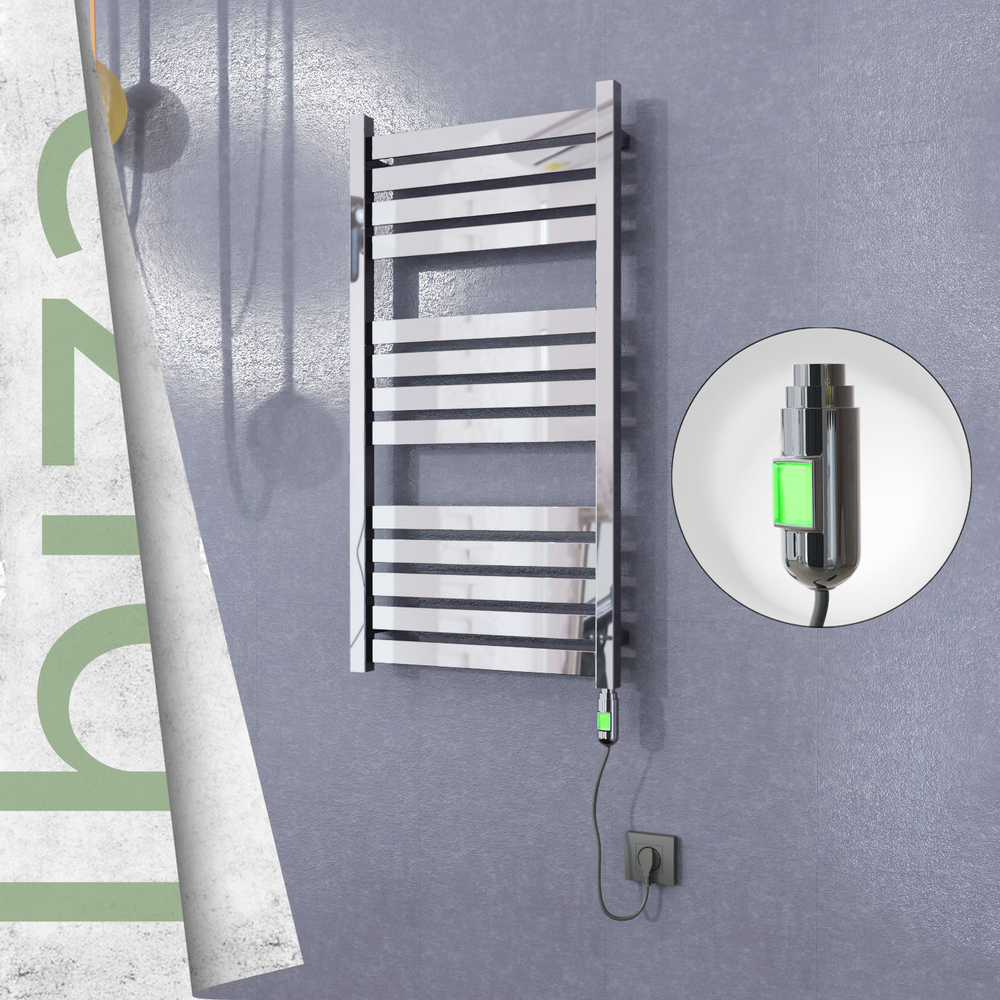Ibiza Stainless Steel Electric Towel Warmer 500x960 Polished Finish (On/Off) 300 W - 2