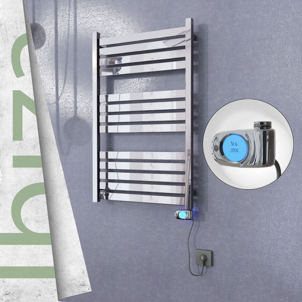 Ibiza Stainless Steel Electric Towel Warmer 600x960 Polished Finish (Musa Thermostat) 300 W - 2