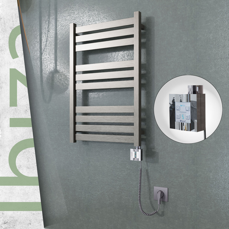 Ibiza Stainless Steel Towel Rail 500x780 Satin Polished (KTX4 Thermostat) 300W Spiral Cable