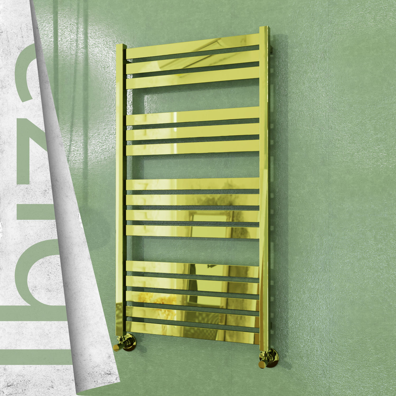 Ibiza Stainless Steel Towel Rail 600x1165 Gold 