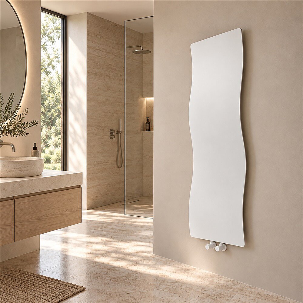 Kiribati Slim Design Towel Rail 402x1190 White - 1