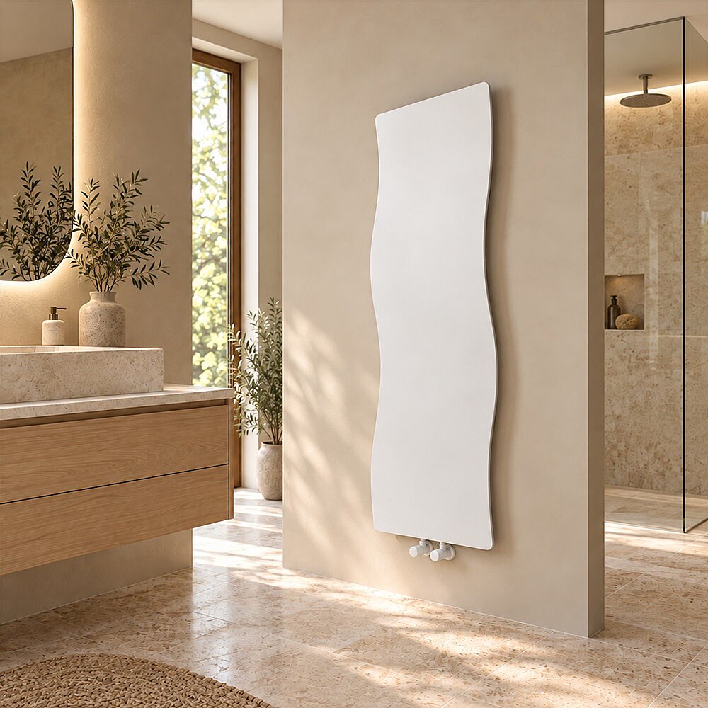 Kiribati Slim Design Towel Rail 402x990 White - 1