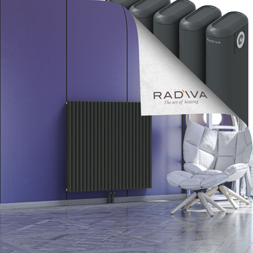 Kotto Aluminium Radiator 1000x1076 Dark Anthracite Bottom Middle 50mm