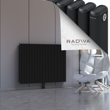 Kotto Aluminium Radiator 1000x1346 Black Bottom Middle 50mm