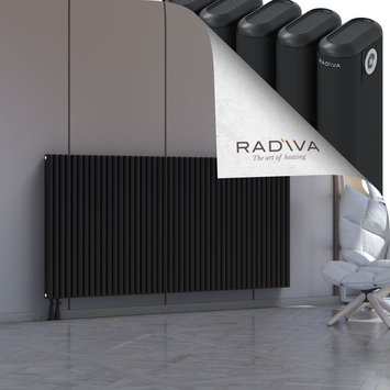 Kotto Aluminium Radiator 1000x2021 Black Bottom Left 50mm