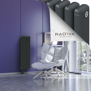 Kotto Aluminium Radiator 1000x311 Dark Anthracite Bottom Left 50mm