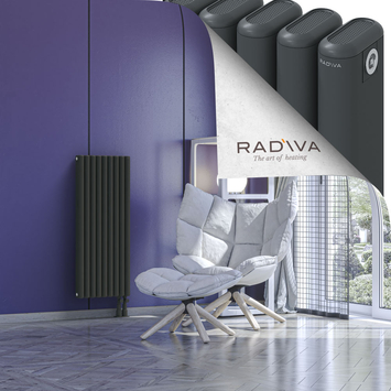 Kotto Aluminium Radiator 1000x401 Dark Anthracite Bottom Right 50mm
