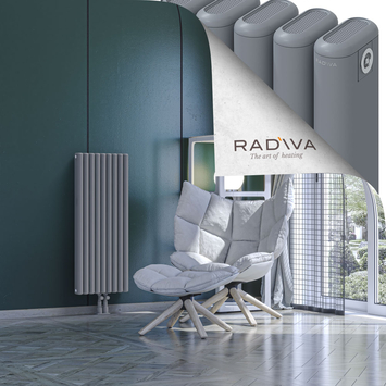 Kotto Aluminium Radiator 1000x401 Grey Bottom Middle 50mm