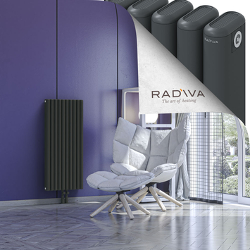 Kotto Aluminium Radiator 1000x446 Dark Anthracite Bottom Middle 50mm
