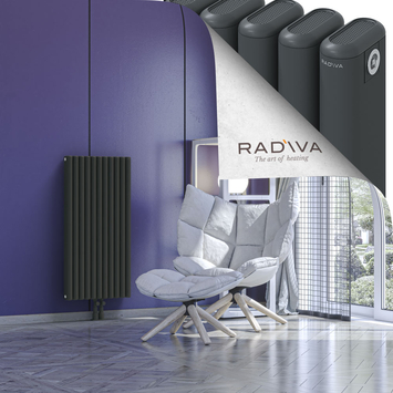 Kotto Aluminium Radiator 1000x491 Dark Anthracite Bottom Middle 50mm